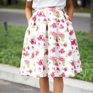 Rachel parcell rp classic full floral midi skirt